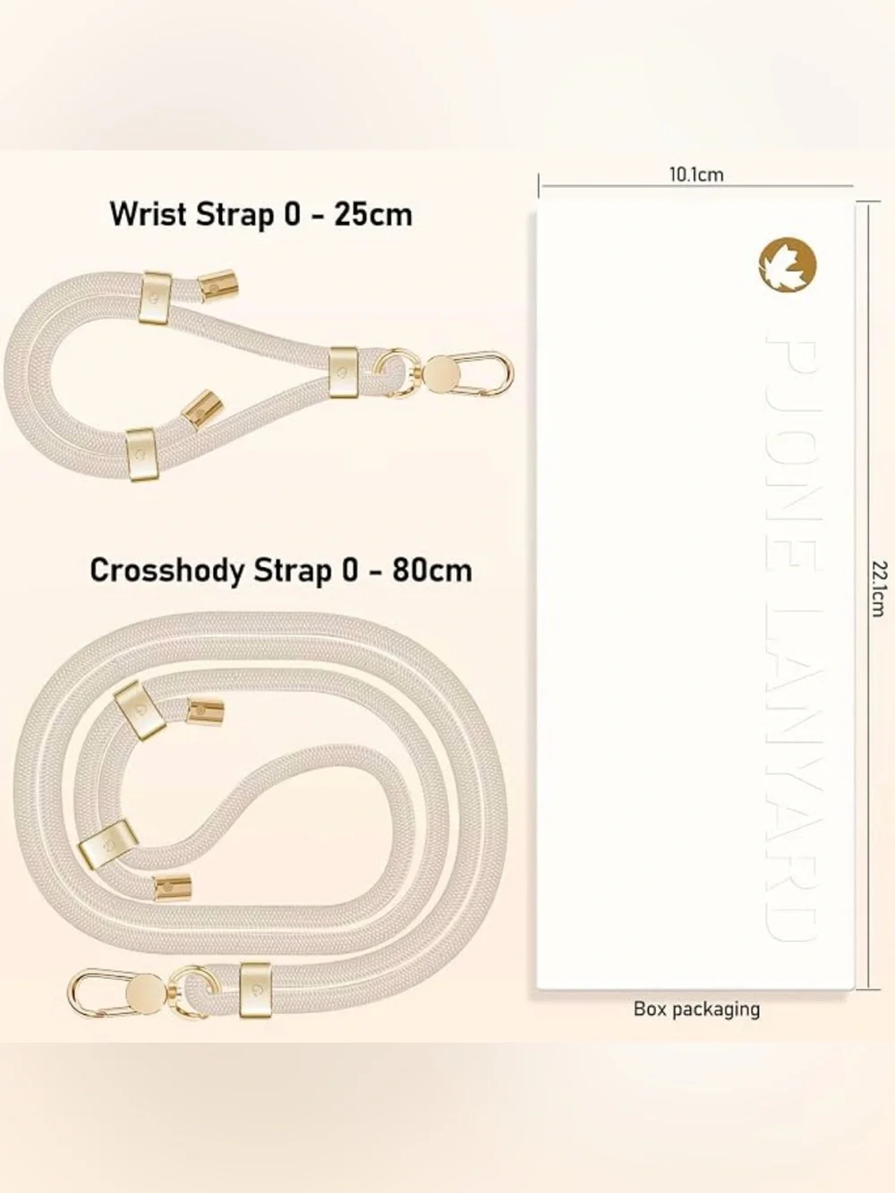 Phone Lanyard Bundle: Crossbody & Gold Chain Wrist Strap